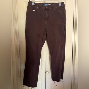Liz Claiborne distressed ankle jeans brown size 14